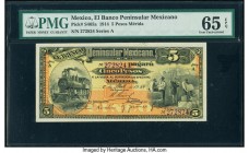 Mexico Banco Peninsular Mexicano 5 Pesos 1914 Pick S465a PMG Gem Uncirculated 65 EPQ. 

HID09801242017

© 2020 Heritage Auctions | All Rights Reserved...