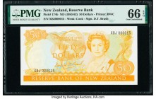 Low Number New Zealand Reserve Bank of New Zealand 50 Dollars ND (1983-92) Pick 174b PMG Gem Uncirculated 66 EPQ. 

HID09801242017

© 2020 Heritage Au...