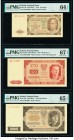 Poland Polish National Bank 10; 100; 500 Zlotych 1948 Pick 136; 139a; 140 Three Examples PMG Choice Uncirculated 64 EPQ; Superb Gem Unc 67 EPQ; Gem Un...