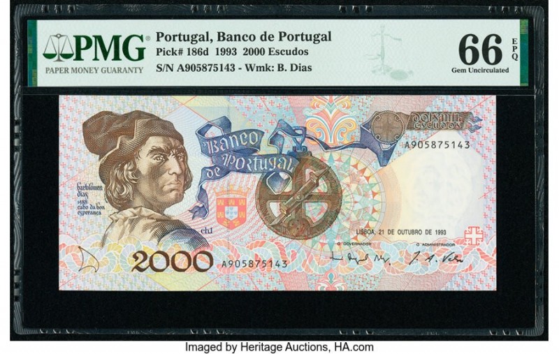 Portugal Banco de Portugal 2000 Escudos 21.10.1993 Pick 186d PMG Gem Uncirculate...