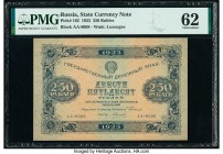 Russia State Currency Notes 250 Rubles 1923 Pick 162 PMG Uncirculated 62. Ink stamp, small tears. 

HID09801242017

© 2020 Heritage Auctions | All Rig...
