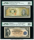 South Korea Bank of Korea 1000 Hwan 1962 Pick 25c PMG Choice Very Fine 35 EPQ. Philippines Philippine National Bank 10 Pesos ND (1944) Pick 97 PMG Cho...