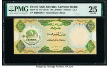 United Arab Emirates Currency Board 100 Dirhams ND (1973) Pick 5a PMG Very Fine 25. Foreign substance; annotation.

HID09801242017

© 2020 Heritage Au...