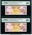 United Arab Emirates Central Bank 5 Dirhams ND (1982) Pick 7a Two Consecutive Examples PMG Superb Gem Unc 68 EPQ (2). 

HID09801242017

© 2020 Heritag...