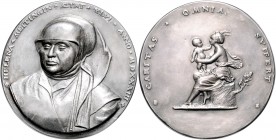 Augsburg - Stadt Galvano o.J. versilbert von der Medaille (v. Klucaric) mit Bb. von Helena Meitingin, nach Peter Flötner (1485-1546) 
61,6mm 66,7g ss...