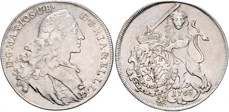 Bayern Maximilian III. Joseph 1745-1777 Konventionstaler 1765 München - Arslanit...