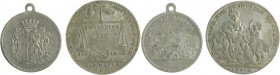 Bayern Maximilian I. Joseph 1806-1825 Lot o.J. von 2 Stücken: kleiner versilberter Messinganhänger auf Bad Reichenhall (27,2mm 10,0g) und versilberter...