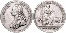 Brandenburg in den Marken - Preussen Friedrich II. der Große 1740-1786 Silbermedaille 1783 (unsign., v. Abramson) Prämie für Leistungen in der Seideng...