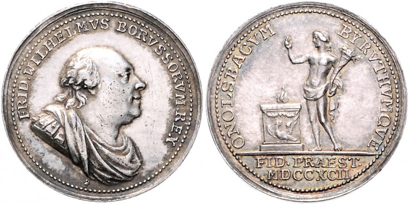 Brandenburg in den Marken - Preussen Friedrich Wilhelm II. 1786-1797 Silbermedai...