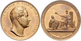 Brandenburg in den Marken - Preussen Friedrich Wilhelm IV. 1840-1861 Bronzemedaille 1840 (unsign.) auf die Huldigung in Königsberg und Berlin Slg. Mar...
