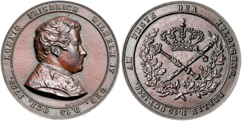 Brandenburg in den Marken - Preussen Friedrich Wilhelm IV. 1840-1861 Eisengussme...