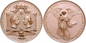 Brandenburg in den Marken - Preussen Friedrich Wilhelm IV. 1840-1861 Bronzemedaille 1859 (v. Staudigel/Kullrich) auf die Geburt von Prinz Friedrich Wi...