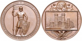 Brandenburg in den Marken - Preussen Friedrich Wilhelm IV. 1840-1861 Bronzemedaille 1860 (v. Kullrich) auf das 600-jährige Stadtjubiläum von Dirschau ...