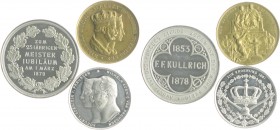 Brandenburg in den Marken - Preussen Wilhelm I. 1861-1888 Lot 1861 von 3 Stücken: Zinn- und Messingmedaille 1861 (v. Kullrich) auf die Krönung des Kön...