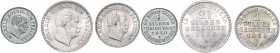 Brandenburg in den Marken - Preussen Wilhelm I. 1861-1888 Lot o.J. von 3 Stücken: 1/2 Silbergroschen 1870A, 1 Silbergroschen 1867A und 2 1/2 Silbergro...