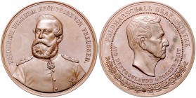 Brandenburg in den Marken - Preussen Wilhelm I. 1861-1888 Bronzemedaille 1875 (unsign.) auf Kronprinz Friedrich Wilhelm und Feldmarschall Graf von Mol...