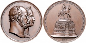 Brandenburg in den Marken - Preussen Wilhelm I. 1861-1888 Bronzemedaille 1878 (v. Loos/Kullrich/) auf die Errichtung des Denkmals für Friedrich Wilhel...