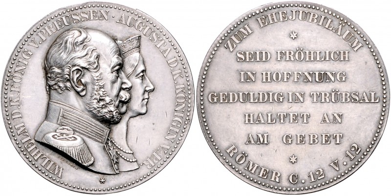 Brandenburg in den Marken - Preussen Wilhelm I. 1861-1888 Silbermedaille o.J. (v...