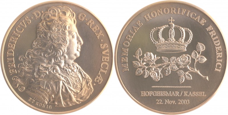 Hessen - Kassel Prägungen Bronzemedaille 2003 (v. Helmut König, Zella-Mehlis) Zu...