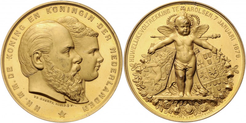 Waldeck - Pyrmont Georg Victor 1852-1893 Vergold. Bronzemedaille 1879 (v. Geerts...