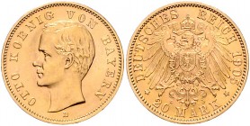 Bayern Otto 1886-1913 20 Mark 1905 D J. 200. 
 vz+