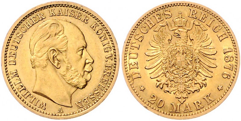 Preussen Wilhelm I. 1861-1888 20 Mark 1876 A J. 246. 
 vz