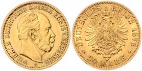 Preussen Wilhelm I. 1861-1888 20 Mark 1876 A J. 246. 
 vz