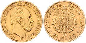 Preussen Wilhelm I. 1861-1888 20 Mark 1877 B J. 246. 
 ss-vz