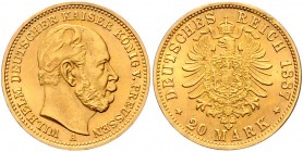 Preussen Wilhelm I. 1861-1888 20 Mark 1887 A J. 246. 
winz. Rf. ss+