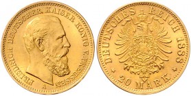 Preussen Friedrich III. 1888-1888 20 Mark 1888 A J. 248. 
 f.vz