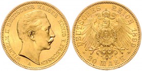 Preussen Wilhelm II. 1888-1918 20 Mark 1899 A J. 252. 
 vz-/vz