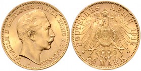 Preussen Wilhelm II. 1888-1918 20 Mark 1912 J J. 252. 
 vz