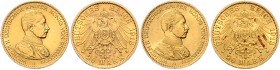 Preussen Wilhelm II. 1888-1918 Lot von 2 Stücken: 20 Mark 1913 A J. 253. 
kl. Kr., etwas Belag ss-vz