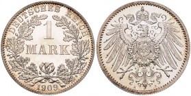 Kaiserreich Kleinmünzen 1 Mark 1909 A J. 17. 
 PP