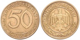 Drittes Reich 50 Reichspfennig o.J. Zwitter-Probe, Wertseite wie J. 365 mit Schriftzug-Probe, Adlerseite wie J. 324 (Jahr 19 ohne letzte Ziffern), 3,3...