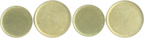 Bundesrepublik Deutschland Lot o.J. von 2 Stücken: 5 Pfennig Rohling (2,98g, magnetisch) und 10 Pfennig Rohling (4,31g, nicht magnetisch) 
 ss-vz