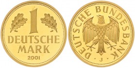 Bundesrepublik Deutschland 1 Deutsche Mark in Gold 2001 J Abschiedsprägung der Deutschen Bundesbank anlässlich der Einführung des Euro J. 481. Friedb....