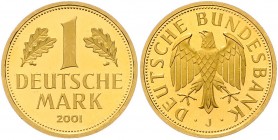 Bundesrepublik Deutschland 1 Deutsche Mark in Gold 2001 J Abschiedsprägung der Deutschen Bundesbank anlässlich der Einführung des Euro J. 481. Friedb....