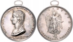 RDR - Österreich Franz II./ I. 1792-1835 Silbermedaille 1816 (v. Manfredini) auf den Tod seiner Gemahlin Maria Ludovika 
zeitgenössische Öse 42,8mm 3...