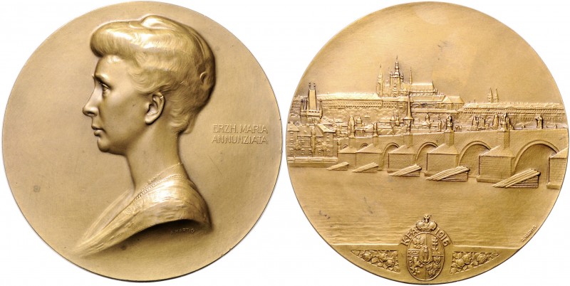 RDR - Österreich Franz Joseph I. 1848-1916 Bronzemedaille 1916 (v. Hartig) auf E...