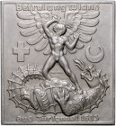 RDR - Österreich Erste Republik 1918-1933 Einseitige Plakette 1933 (Bronze / Zink?) (v. Karl Perl) Erinnerung an die Befreiung aus der Zweiten Wiener ...