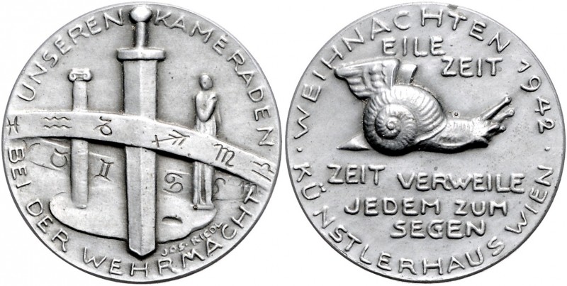 RDR - Österreich - Wien Zinkmedaille 1942 (v. Riedl) des Künstlerhauses Wien an ...