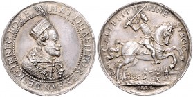 RDR - Länder - Böhmen Matthias II. 1612-1619 Silbermedaille o.J. (v. Christian Maler) auf seine Thronfolge Horsky 1420. Monten. vgl. 695. 
28,2mm 7,7...