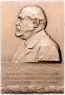 RDR - Länder - Böhmen Franz Joseph I. 1848-1916 Bronze-Plakette 1912 einseitig auf das 25-jährige Jubiläum des Bürgermeisters von Kutná Hora 
41x60mm...