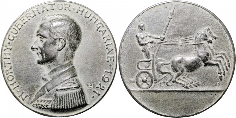 RDR - Länder - Ungarn Miklos Horthy 1920-1944 Zinkgussmedaille 1921 (v. Elisabet...