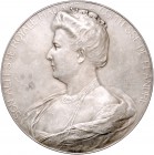 Belgien Albert I. 1909-1934 Silberguss-Klischee 1911 einseitig (v. Ch. Samuel) auf die Comtesse von Flandern 
70,3mm 44,1g vz