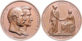 Dänemark Christian IX. 1863-1906 Bronzemedaille 1879 (v. H. Conradsen) auf die 400-Jahrfeier der Universität Kopenhagen Bergsoe 359. 
47,0mm 66,2g vz...