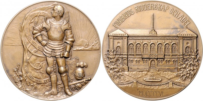 Finnland Nikolaj II. von Russland 1894-1917 Bronzemedaille 1906 (v. Musterhjelm ...