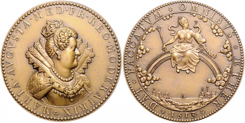 Frankreich Maria de Medici, Regentschaft 1610-1617 Bronzemedaille 1613 (Prägung ...