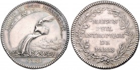 Frankreich Louis XVI. 1774-1793 Silbermedaille 1781 der 'Maison Philantropique de Paris' Feuardent 4478. Brett. 3534. 
30,7mm 8,6g vz-st